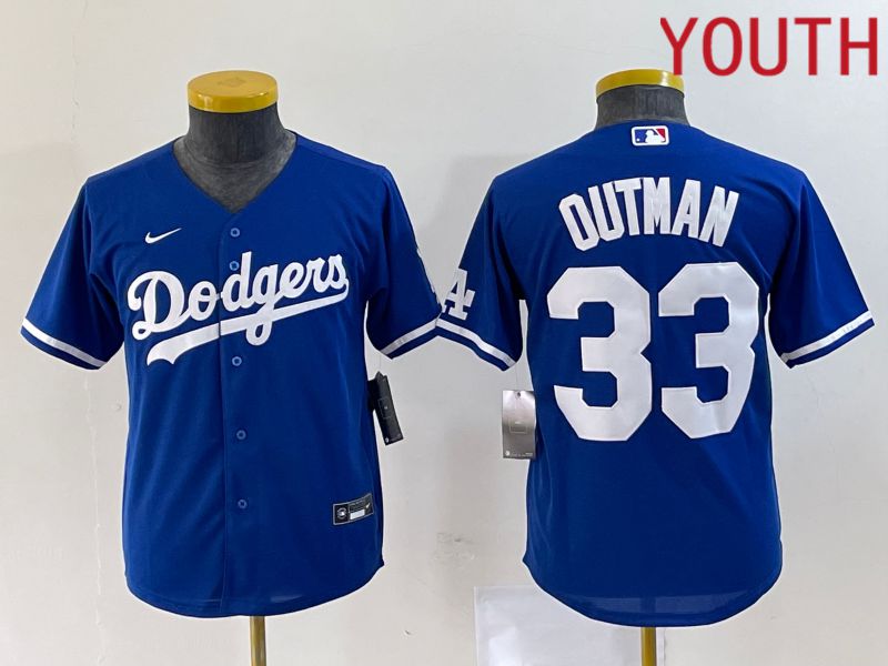 Youth Los Angeles Dodgers #33 Outman Blue Nike Game 2023 MLB Jerseys